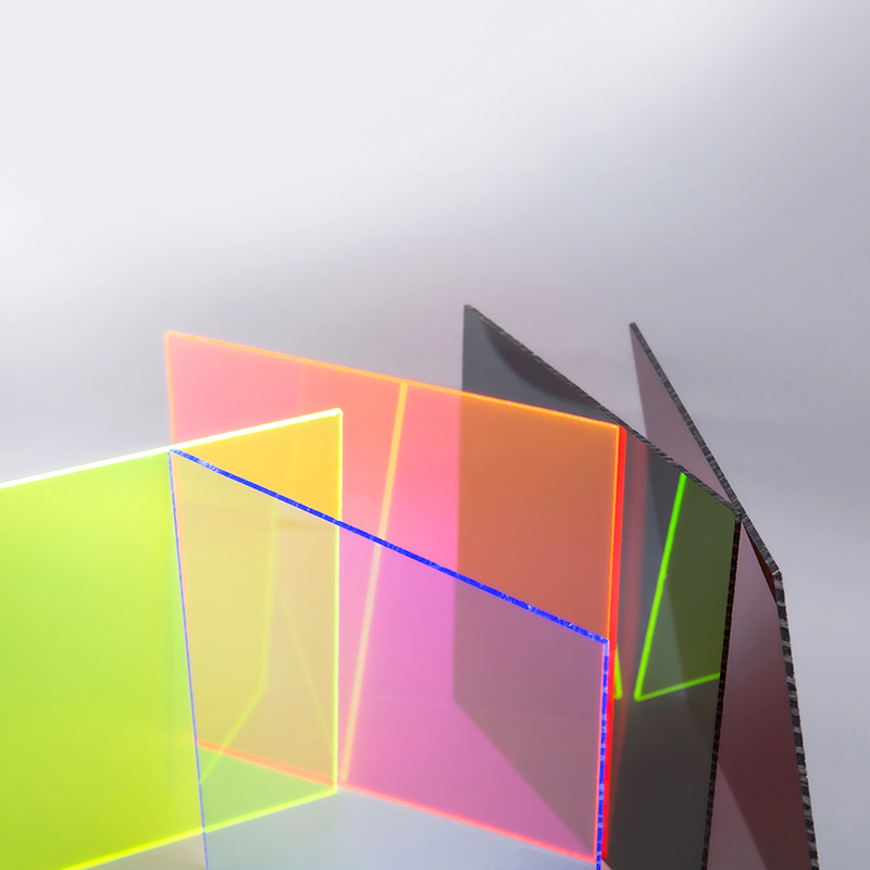 Folha de acrílico colorido translúcido