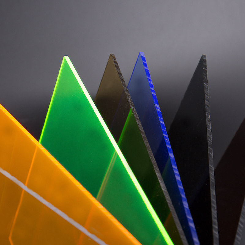 Folha de acrílico colorido translúcido